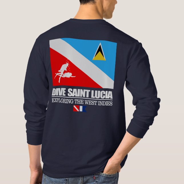 Dive Saint Lucia (sq) T Shirt (Baksida)