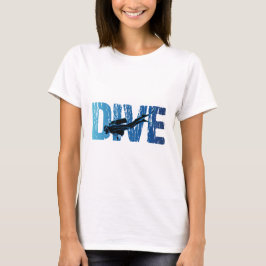 Dive Scuba Diver-Vågrät T Shirt