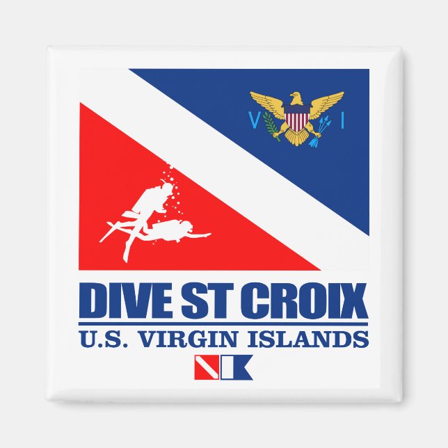 Dive St Croix (sq) Magnet (Framsidan)