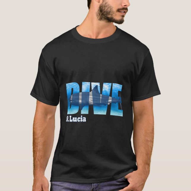 Dive St Lucia Dyka Snorkeling T Shirt (Framsida)