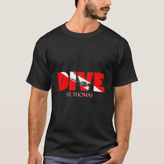 Dive St Thomas Scuba Diving Snorkeling T Shirt (Framsida)