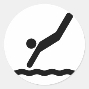 Dive Symbol Sticker Runt Klistermärke
