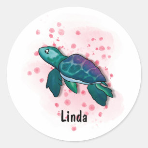 Dive till Ocean Magic med Turtles! Runt Klistermärke