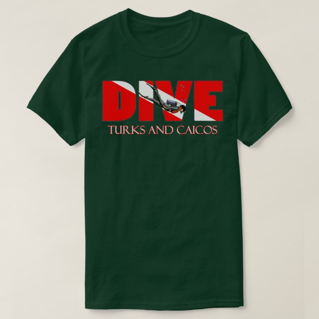 DiVE Turks och Caicos Dyka Snorkeling T Shirt (Design framsida)
