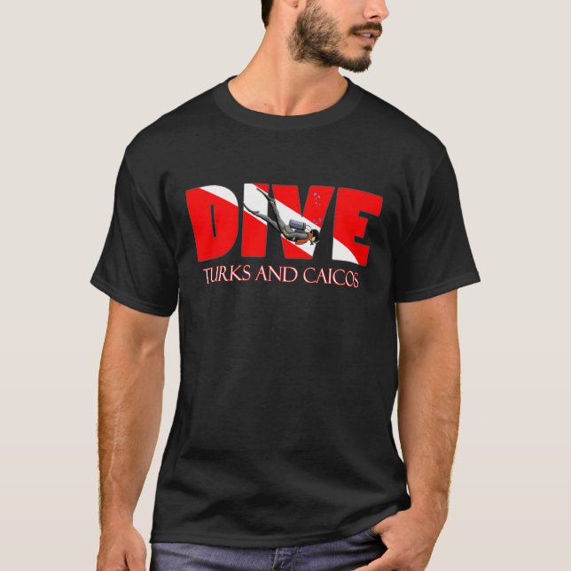 DiVE Turks och Caicos Dyka Snorkeling T Shirt (Framsida)