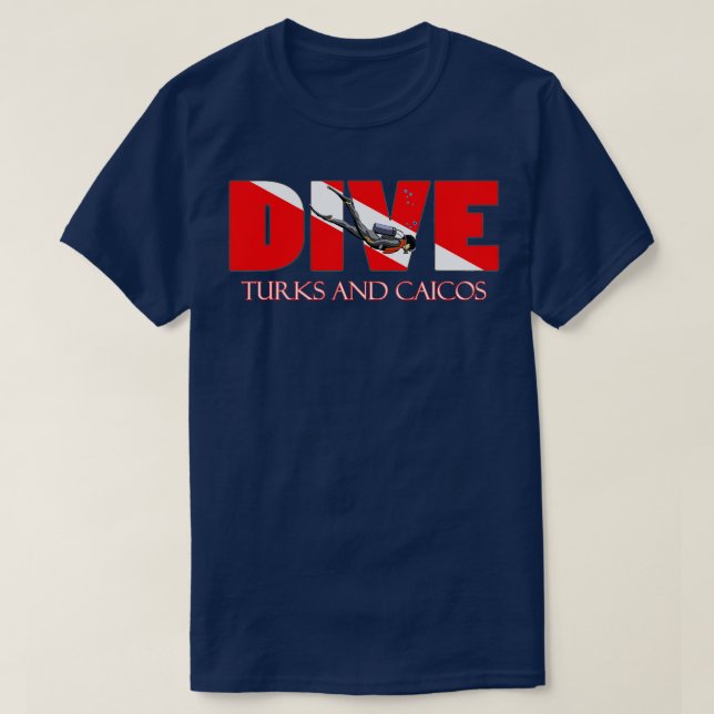 DiVE Turks och Caicos Dyka Snorkeling T Shirt (Design framsida)