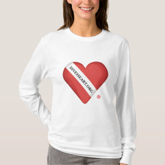 Diveeart Heart Women's Långärmad T- Shirt T Shirt