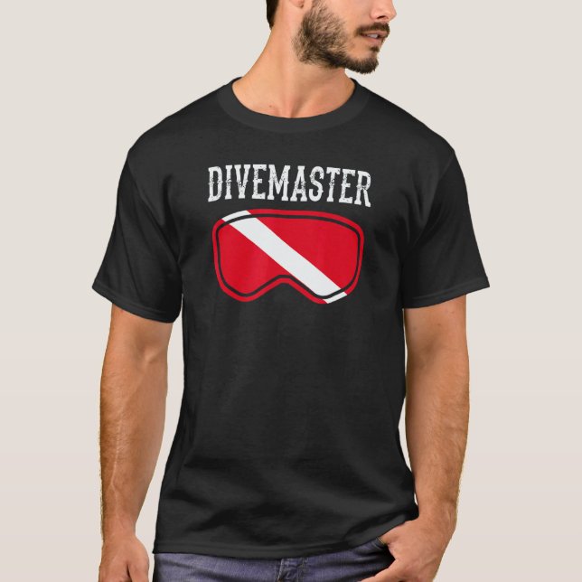 Divemaster Scuba Dykinstruktör Dykflagga Stil T Shirt (Framsida)