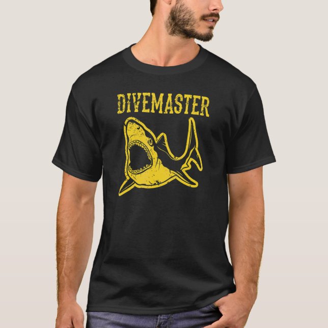 Divemaster Scuba Dykinstruktör Dykflagga Stil T Shirt (Framsida)