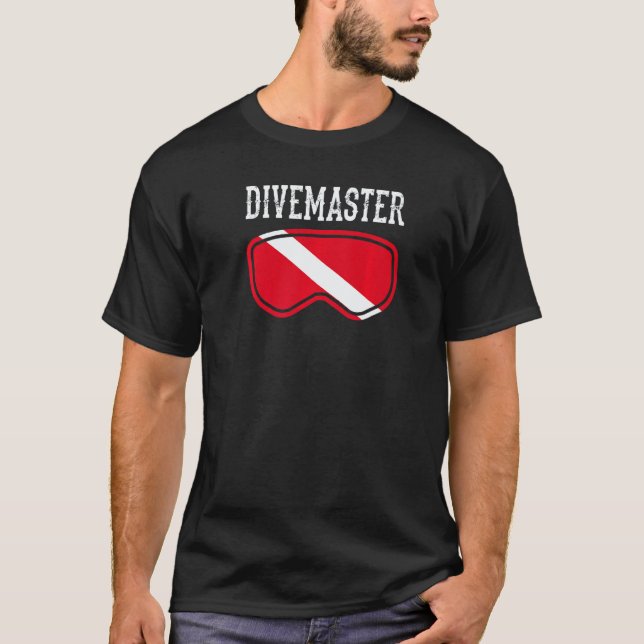 Divemaster Scuba Dykinstruktör Dykflagga Stil T Shirt (Framsida)