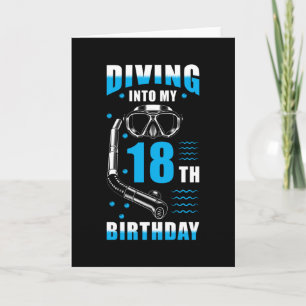Diver 18:e födelsedagspresent kort