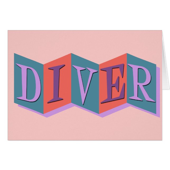 Diver (återanvisning) hälsningskort (Framsidan Horizontal)