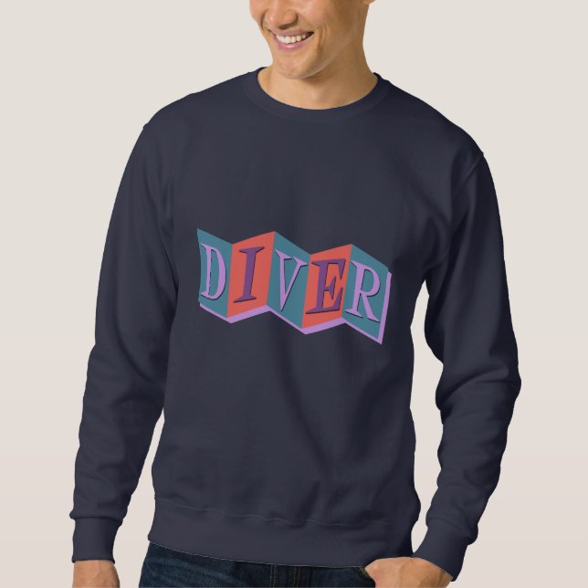 Diver (återanvisning) långärmad tröja (Framsida)