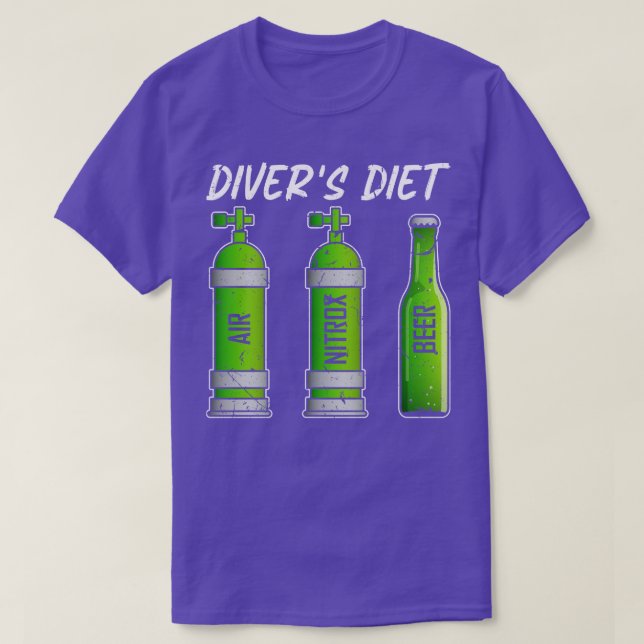 Diver Diet Beer Funny Dyka T Shirt (Design framsida)