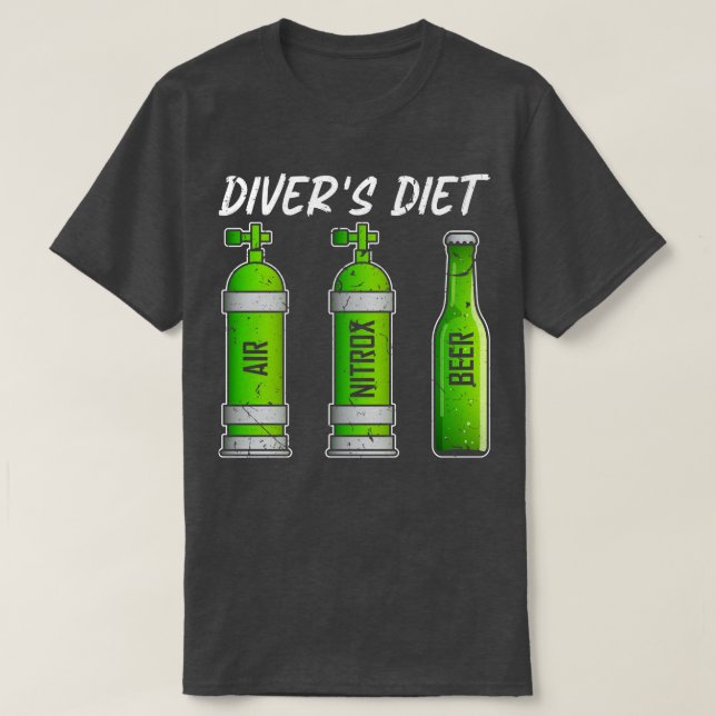 Diver Diet Beer Funny Dyka T Shirt (Design framsida)