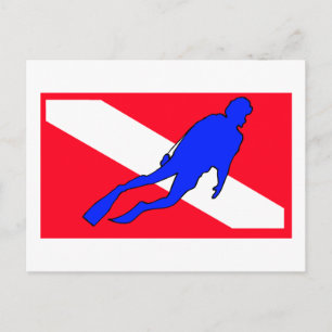 Diver Down Flagga Gift Vykort