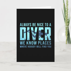 Diver Dyka Dive Dive Funny Sea Gift Idea Kort