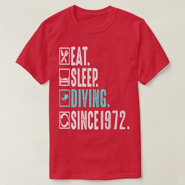 Diver Eat Sömngång Upprepa sedan 1972 Gift T Shirt (Design framsida)