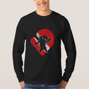 Diver Flagga Heart Scuba Diver Underwater Snorkel T Shirt