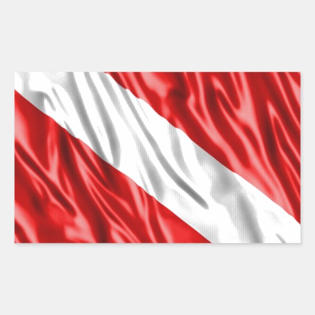Diver Flagga Rektangulärt Klistermärke (Framsida)