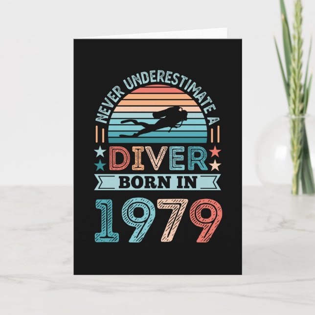 Diver född 1979, 50:e födelsedagen Diving Gift Div Kort (Framsida)
