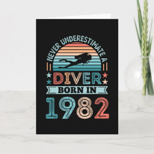 Diver född 1982, 40:e födelsedagen Diving Gift Div Kort