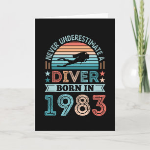 Diver född 1983, 40:e födelsedagen Diving Gift Div Kort