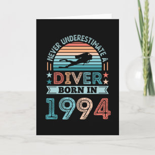 Diver, född 1994, 30års födelsedag Diving Gift Div Kort
