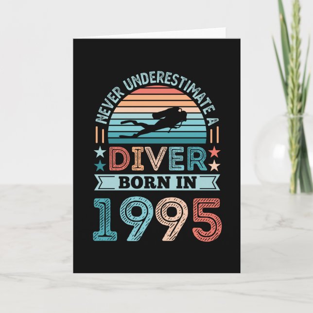 Diver, född 1995, 30års födelsedag Diving Gift Div Kort (Framsida)