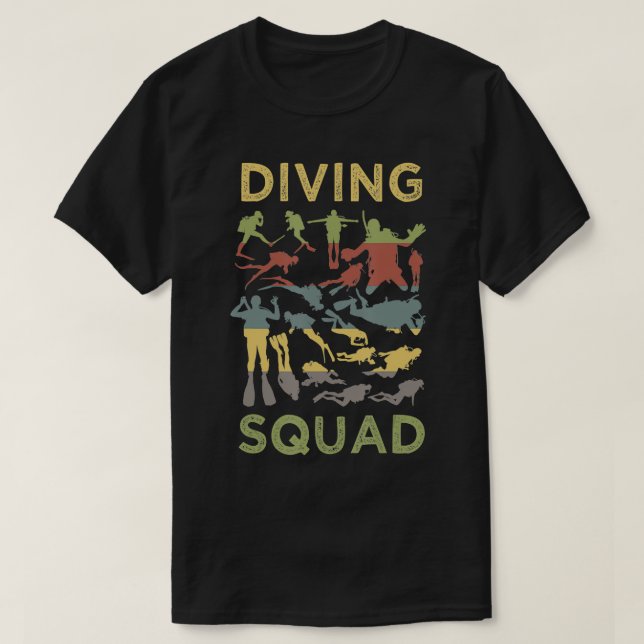 Diver för att dyka upp team med Dyka Diver T Shirt (Design framsida)