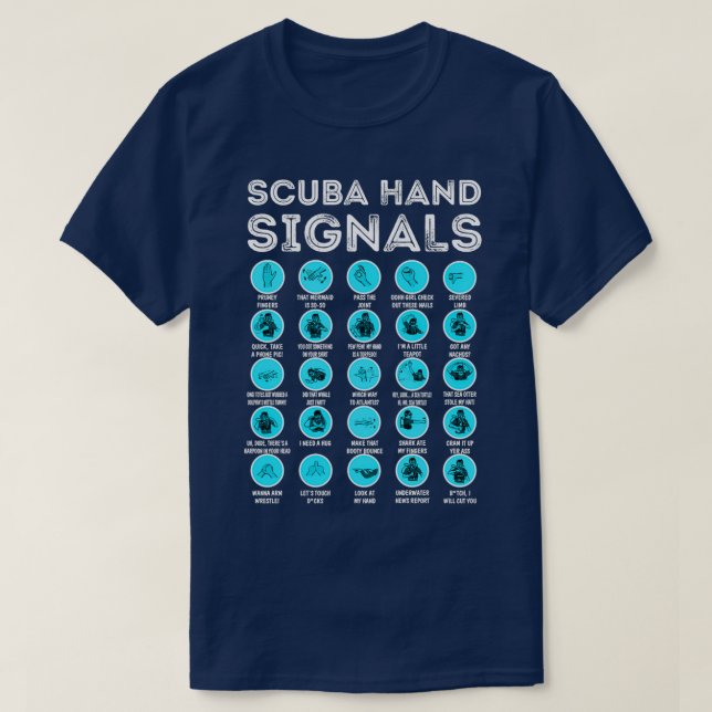Diver Hand Sign Funny Diving Scuba Hand Signals T Shirt (Design framsida)