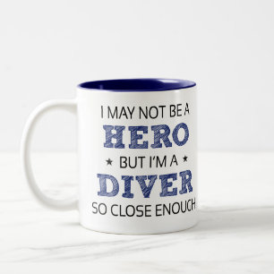 Diver Hero Humor Novelty Två-Tonad Mugg