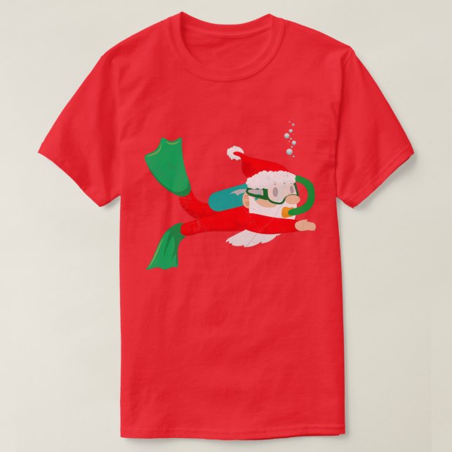 Diver Jultomten Dyka - julklapp 1 T Shirt (Design framsida)