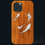 Diver med hajar på Teak Veneer Stil<br><div class="desc">En silver-haj och en dykscen på en teak-stil-bakgrundsdekör. En gammal modern nautisk gåva. Använda länken "Meddelande" om du vill kontakta oss med dina speciella designförfrågningar eller om du vill ha hjälp med något av dina anpassningsbehov.</div>