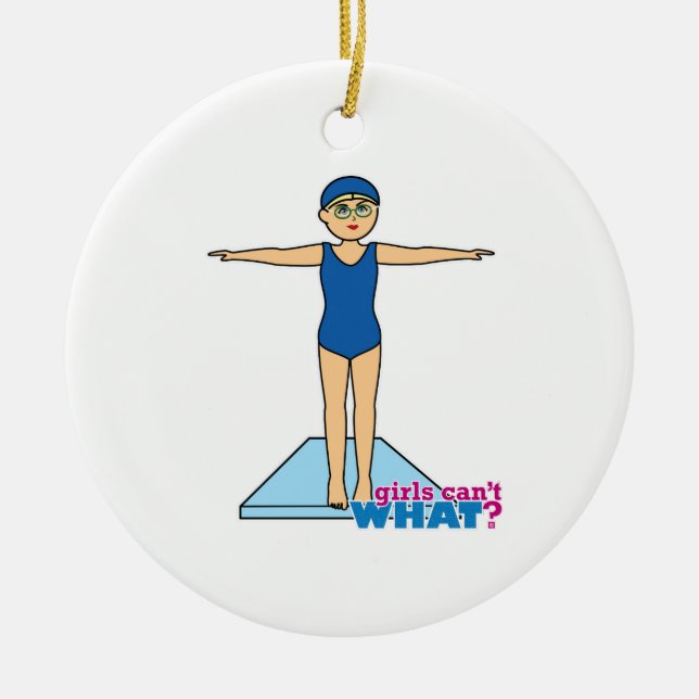 Diver - medel julgransprydnad keramik (Framsidan)