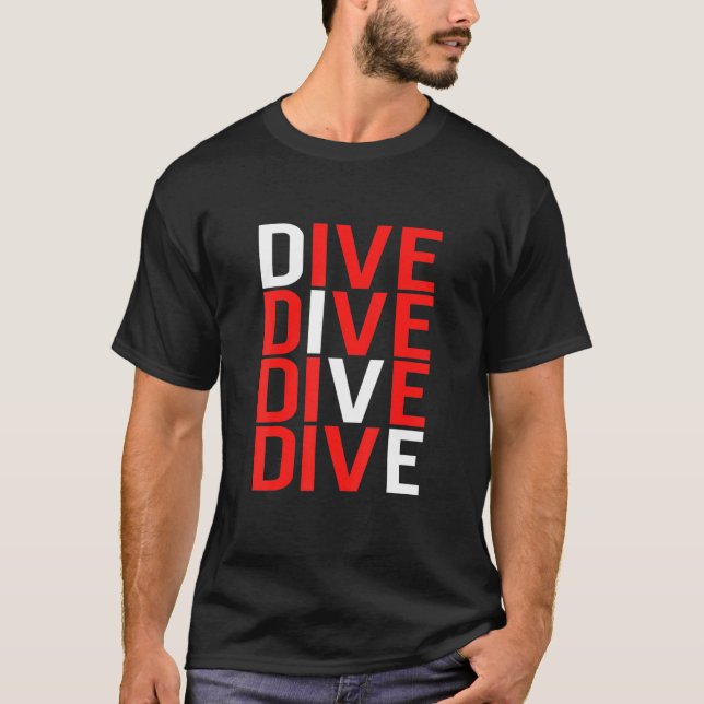 Diver ned-Flagga, Dyka T Shirt (Framsida)