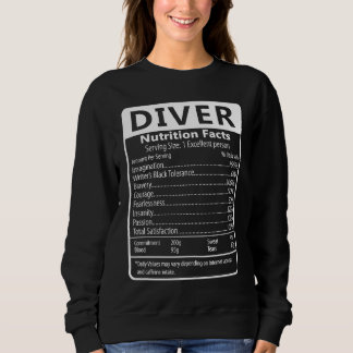 Diver Nutrition Facts Sarcastic Graphic Humor T Shirt