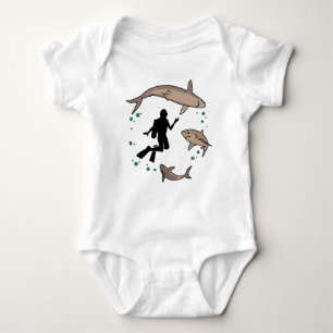 Diver och hajar t shirt