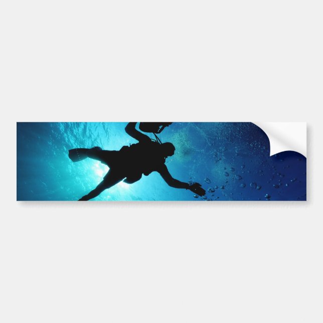 Diver under vatten bildekal (Framsidan)