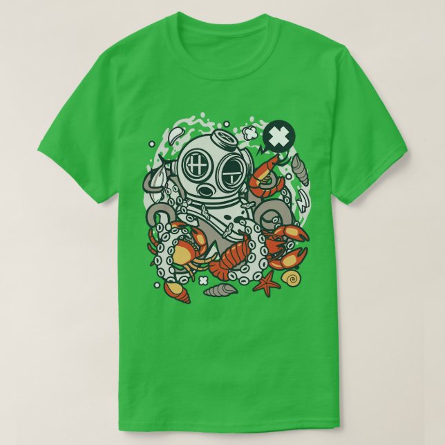 Diver Underwater World T Shirt (Design framsida)