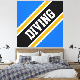 DIVERA Roligt Tävla för ljusblå svart Gult, Rand Canvastryck