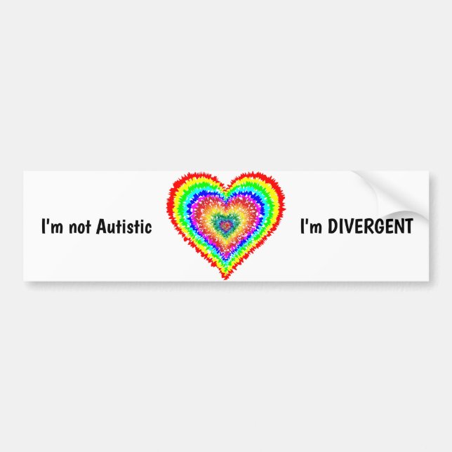 Divergent Autism Bumper Sticker Bildekal (Framsidan)