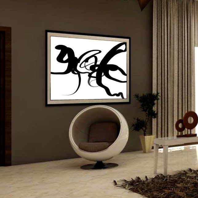 Divers: Abstrakt Black and White Canvastryck (Skapare uppladdad)