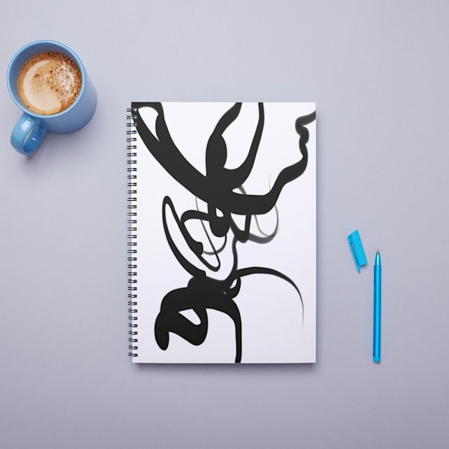 Divers: Abstrakt Black and White Notebook Anteckningsbok (Skapare uppladdad)