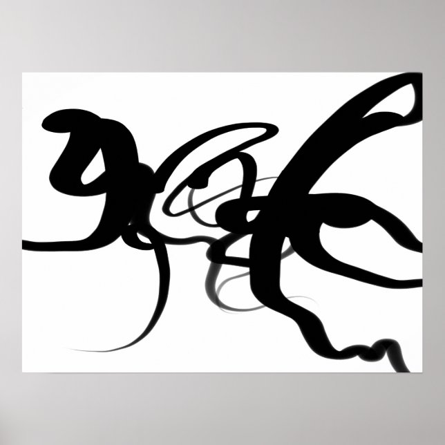 Divers: Abstrakt Black and White Poster (Framsidan)