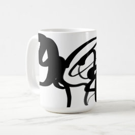 Divers: Abstrakt Black & White Kaffemugg