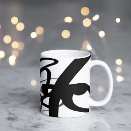 Divers: Abstrakt Black & White Kaffemugg