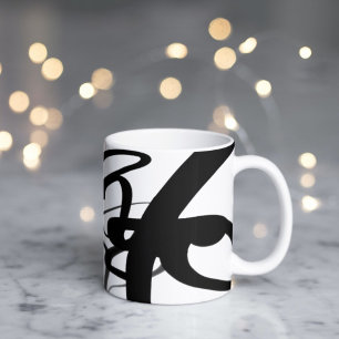 Divers: Abstrakt Black & White Kaffemugg