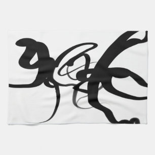 Divers: Abstrakt Black & White Kökshandduk