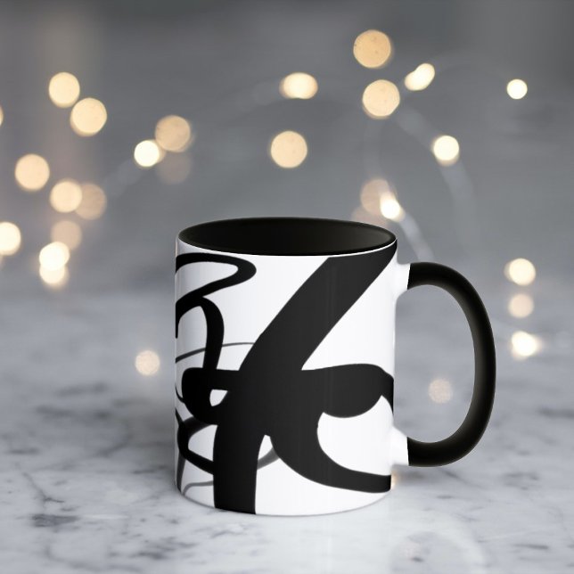 Divers: Abstrakt Black & White Mugg (Skapare uppladdad)